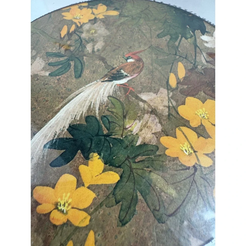 Brytone Round Wall Mirror Vintage Bird Floral Gold Frame 8 in New York NY